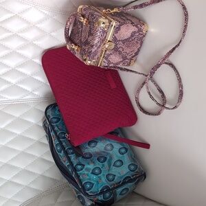 NWOT Vera Bradley Red Wristlet & Transparent Vera Beadley Cosmetic Bag & Comeco